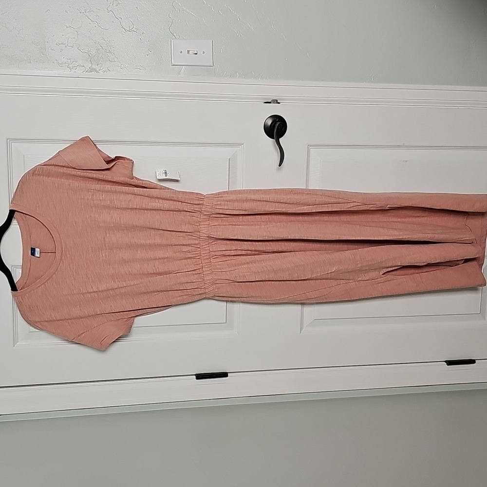 Old Navy Navy Pink Midi Open Back Dress